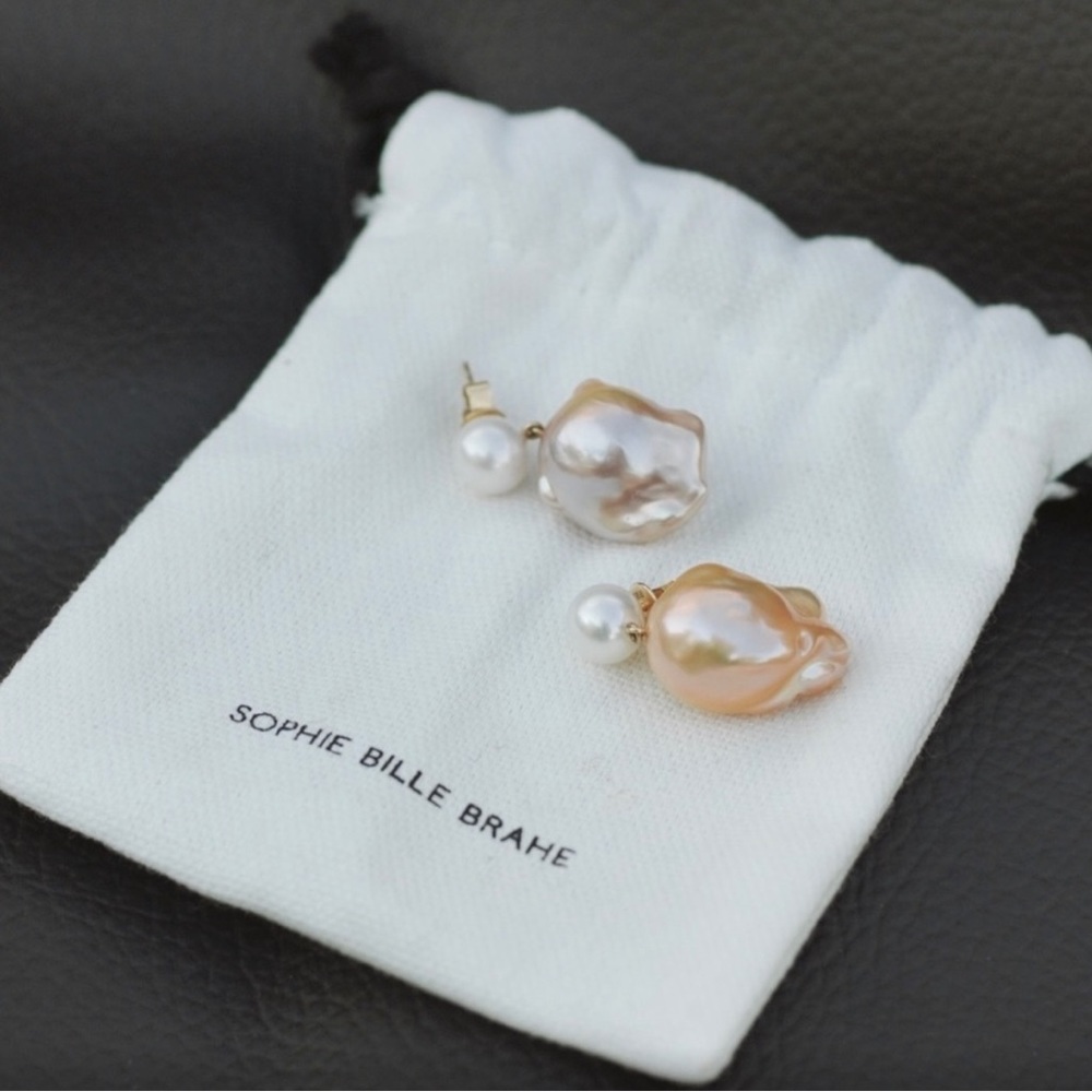 Sophie Bille Brahe 14k Pearl Earrings